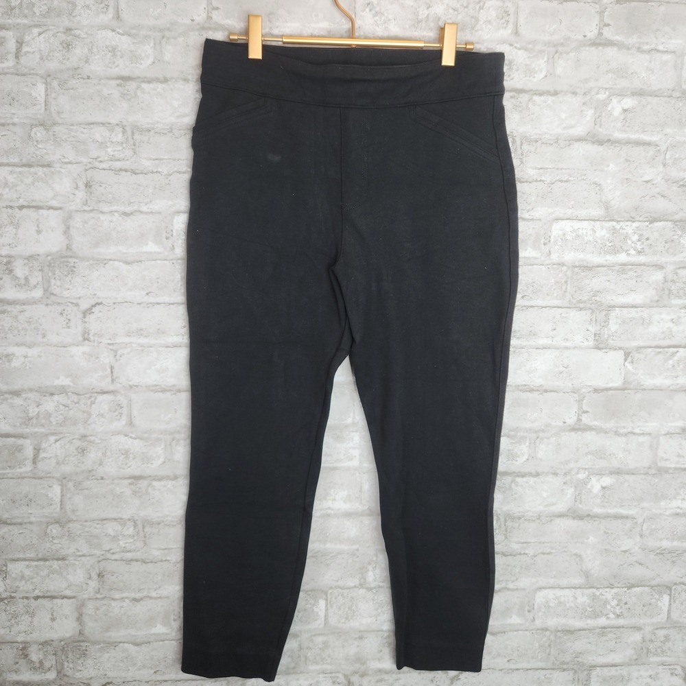 Spanx Pants Black Cropped Stretch Pull On Professional Chic Large Petite